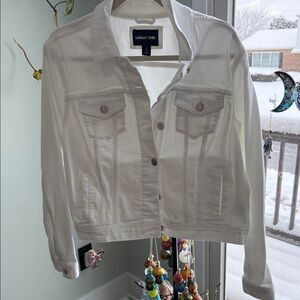 Lands’ End White Women's Denim Jacket
